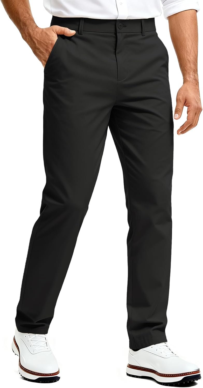 Comdecevis Mens Classic Fit Stretch Golf Pants – 30″ 32″ 34″ Inseam Quick Dry Lightweight Dress Work Casual Trousers