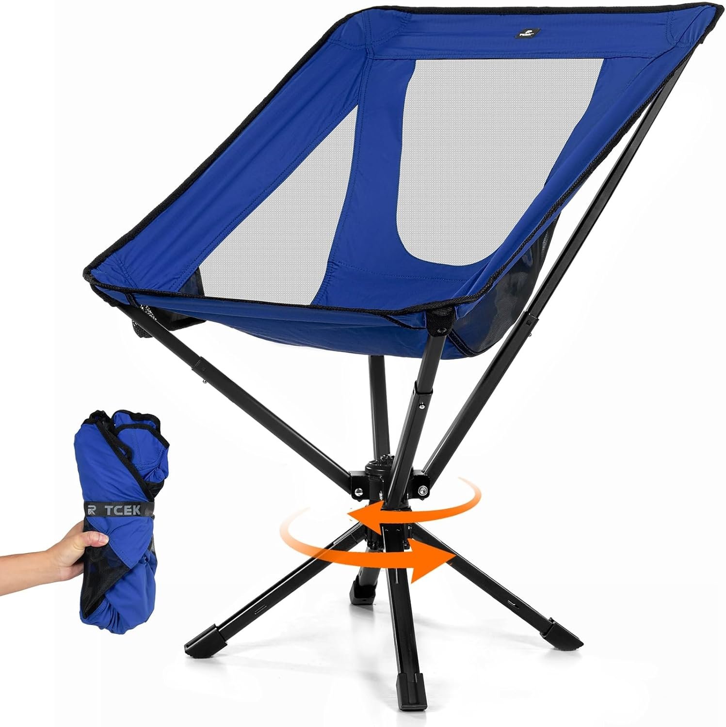 Portable Camping Chair – SwivelCore 180 Swivel & Auto-Return, Small Compact Lightweight Folding Chairs for Adults, Outdoor Backpack Chair for Adventures, Setup in Seconds, Support 300 LBS