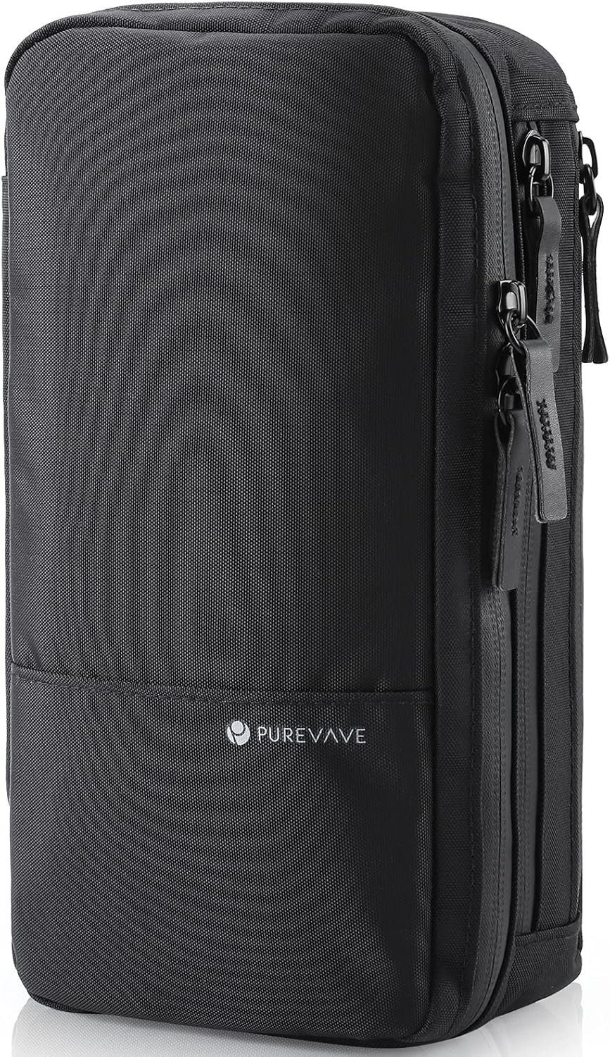 Purevave Compact Mens Toiletry Travel Bag, Mens Dopp Kit for Travel Waterproof, Wash Pouch Black