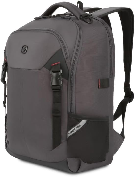 SwissGear Civic Pro Laptop Backpack, Grey, 18″x13.25″x7″