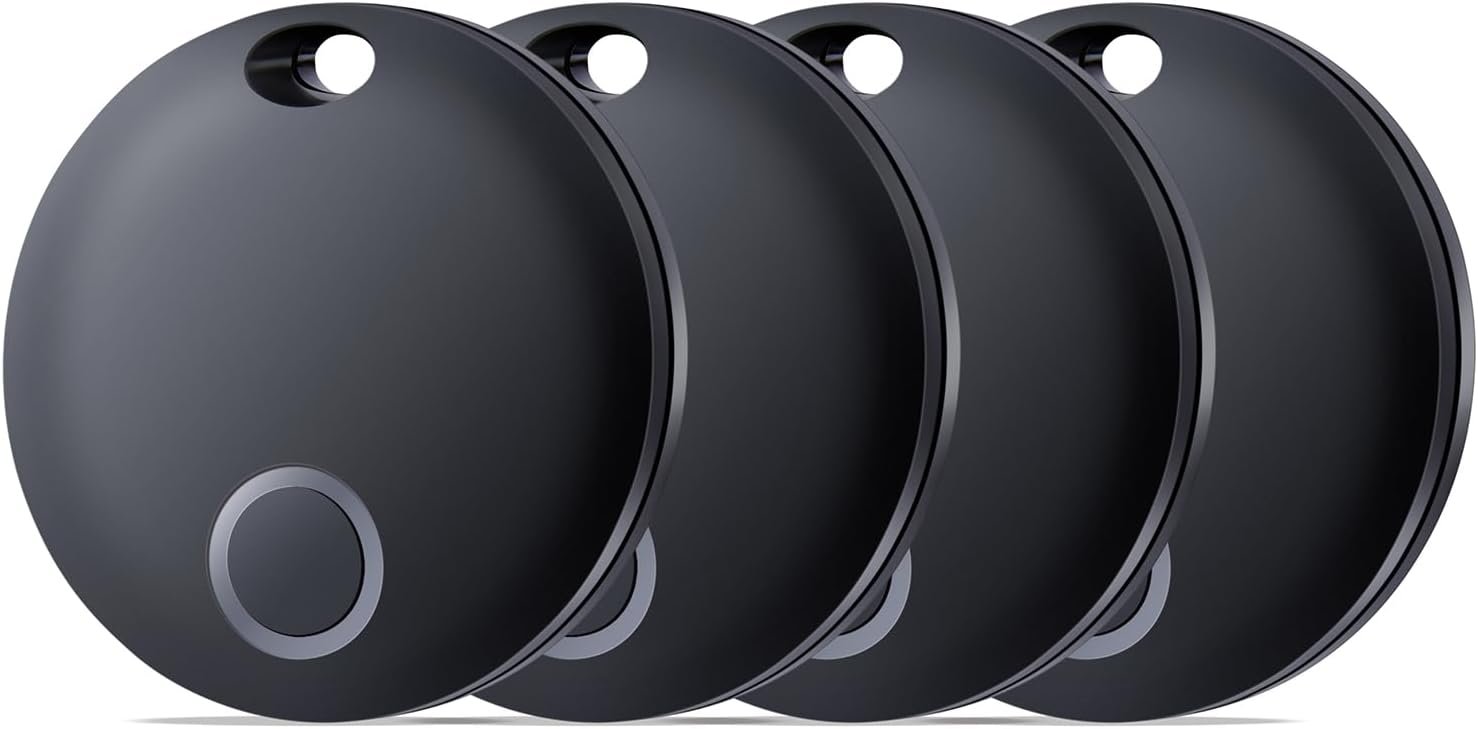 Air Tracker Tag, Bluetooth Tracker-4 Pack Works with Apple Find My (iOS Only), Smart Tags for Luggage, Keys, Backpack, IP67 Waterproof