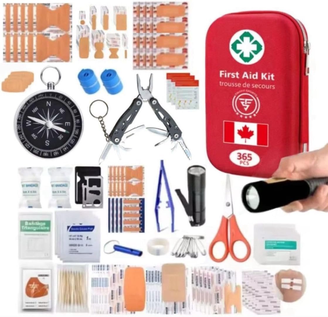 (365 PCS) Mini, First Aid Kit & Survival kit with Essential Supplies. First aid kit for car, First aid kit Camping, for Home, Boat, Car, Emergency kit, First aid Kits, First aid