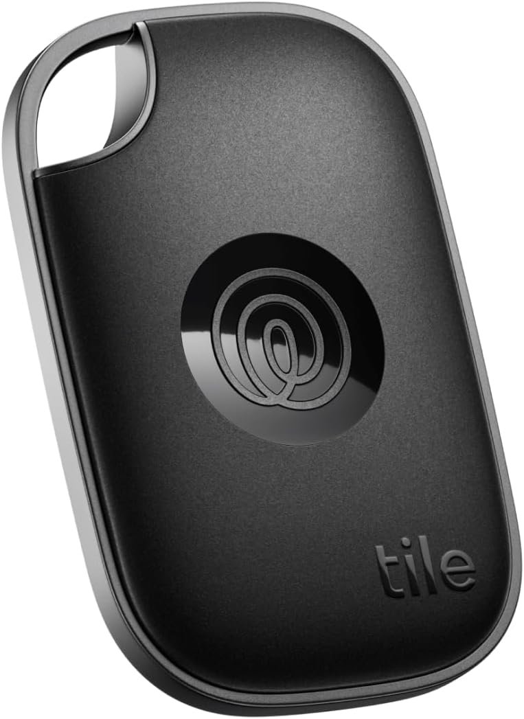 Tile by Life360 Pro – Powerful Bluetooth Tracker, Key Finder and Item Locator for Keys, Bags and More. Both iOS and Android Compatible. Phone Finder. 1-Pack (Black)