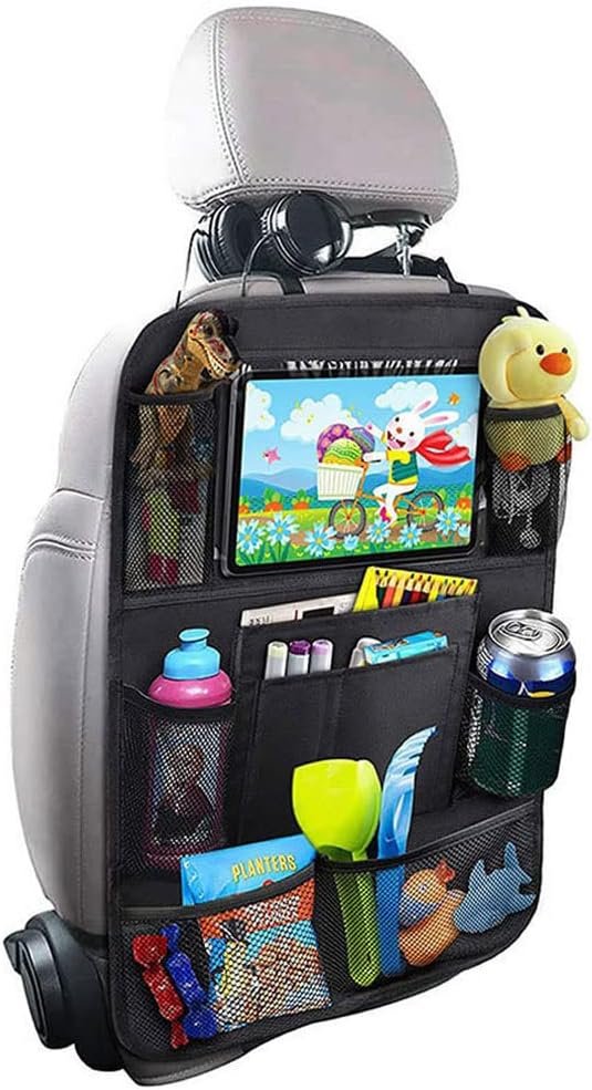 Tianle Backseat Car Organizer – Premium Car Organizer with 10″ Table Holder, 9 Pockets, Road Trip Essentials for Travel Accessories (1 Pack)