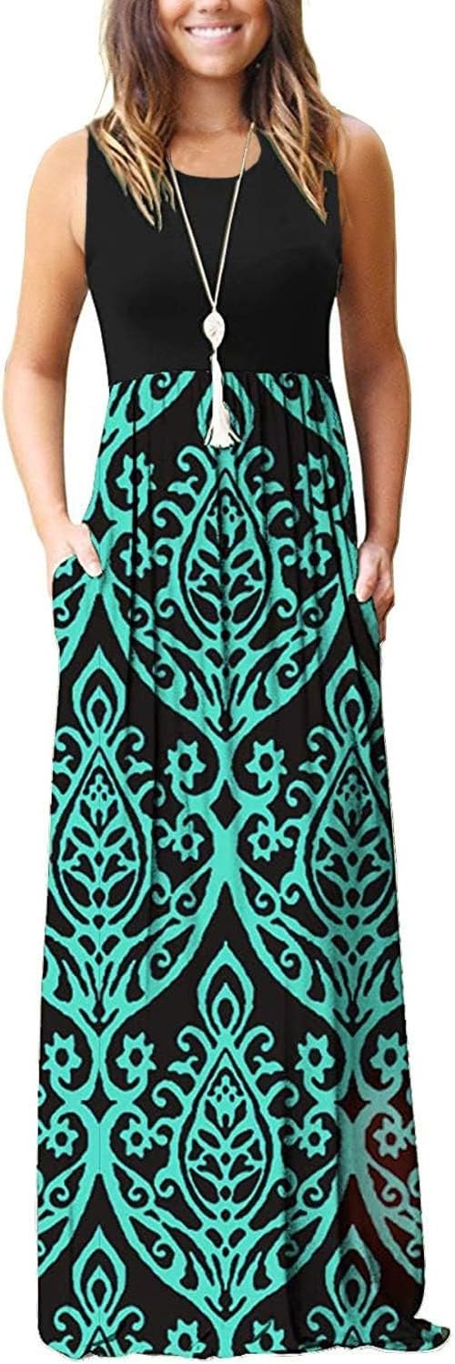 AUSELILY Women’s Summer Sleeveless Loose Maxi Dress Casual Long Dresses with Pockets 2026 New