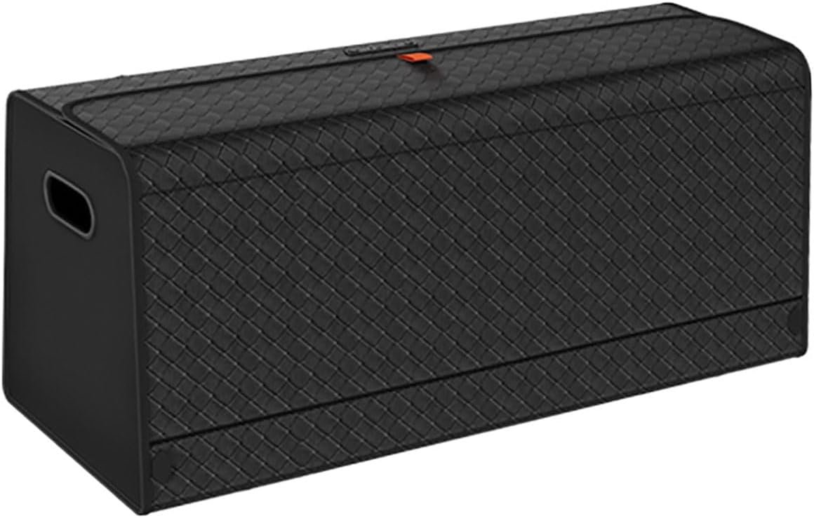 GMQ Car Trunk Organizer for SUV,Car Organizers and Storage with Collapsible Storage, Magnetic Lid Large Capacity for SUV, Truck, MPV (Weave Black, XXL-29.5×13×12.5 IN)