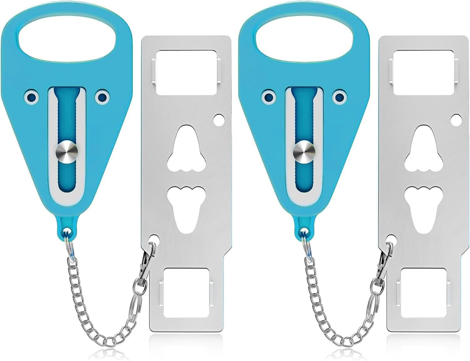 Portable Door Lock 2 Pack for Travel – Hotel Door Locks for Travelers Security – Door Safety Lock from Inside for Home & Apartment – Travel Locks for Hotel Rooms – PocketLock (Blue)