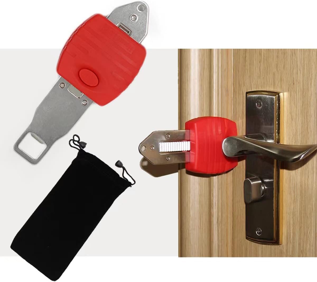 Portable Door Lock – Travel-Friendly Security Device for Hotels/Apartments/Dorms, Easy to Carry & Install in 10 Seconds, Ideal for Travelers/Renters/Students (Lightweight, No Tools Needed)