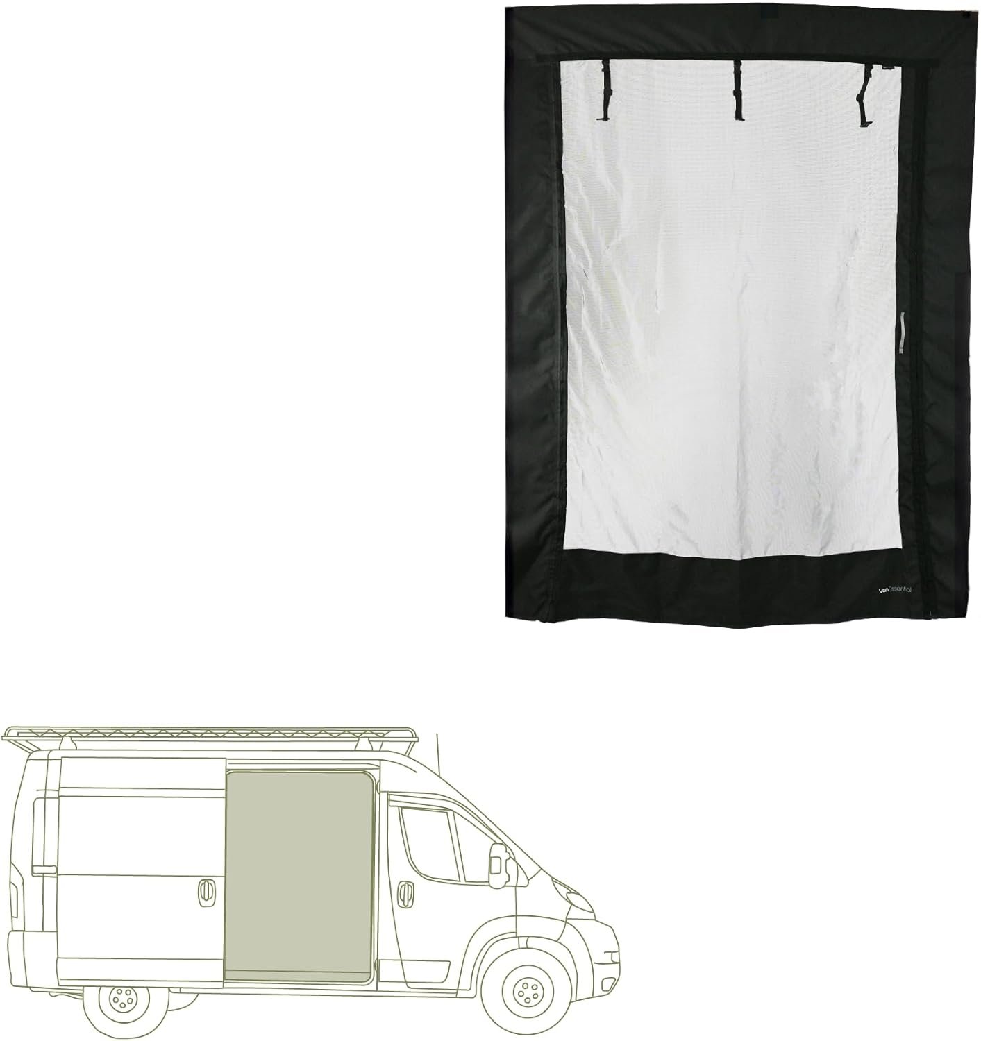 VanEssential Magnetic Closure Sliding Door Bug Screen Designed for Ram Promaster Van