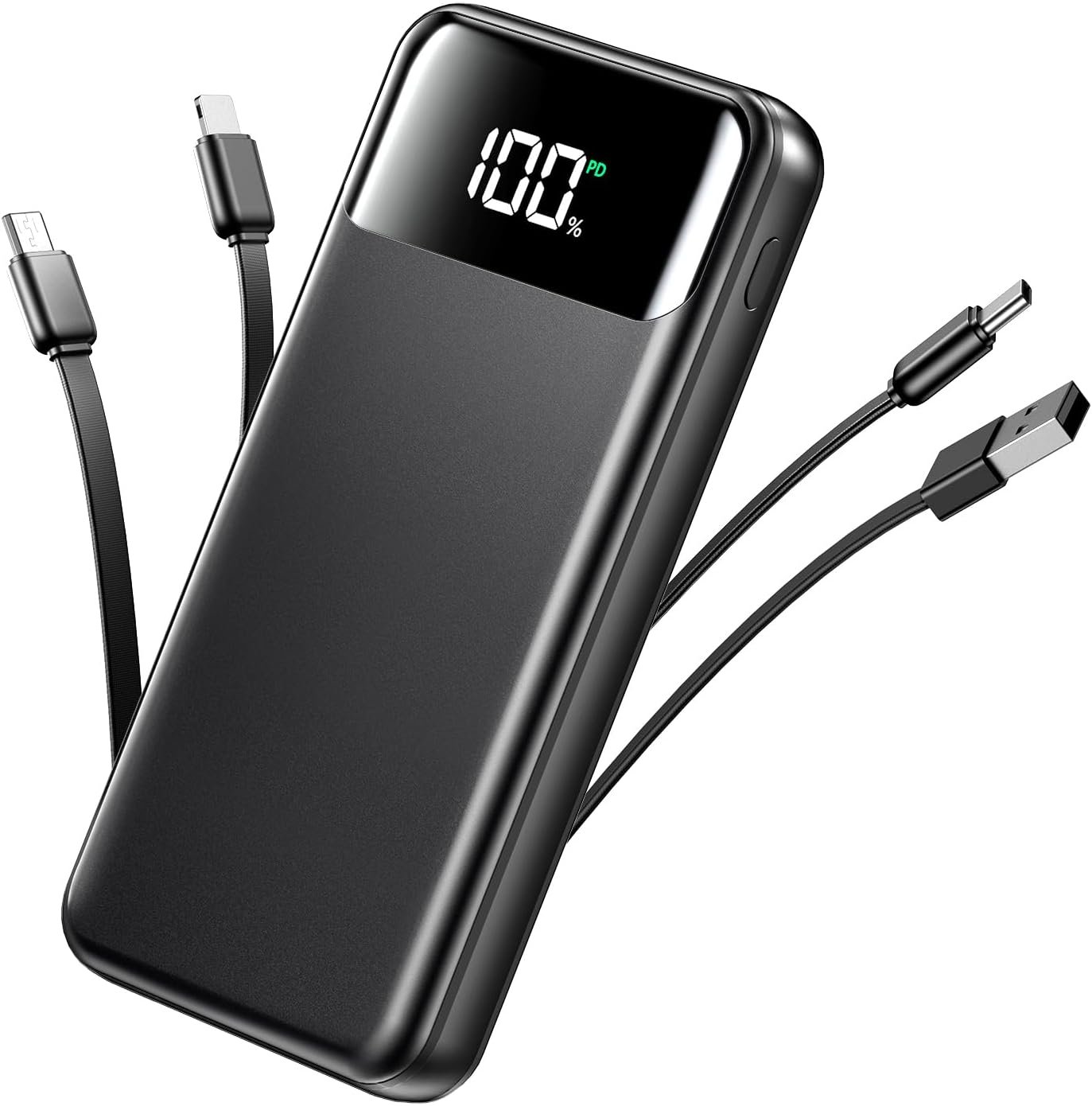 Portable Charger, 50000mAh Power Bank with Built in Cables, 22.5W Fast Charging Battery Pack, Portable Phone Charger for Travel Camping Essential,PowerBank Compatible with iPhone 17/16/15/14, Samsung