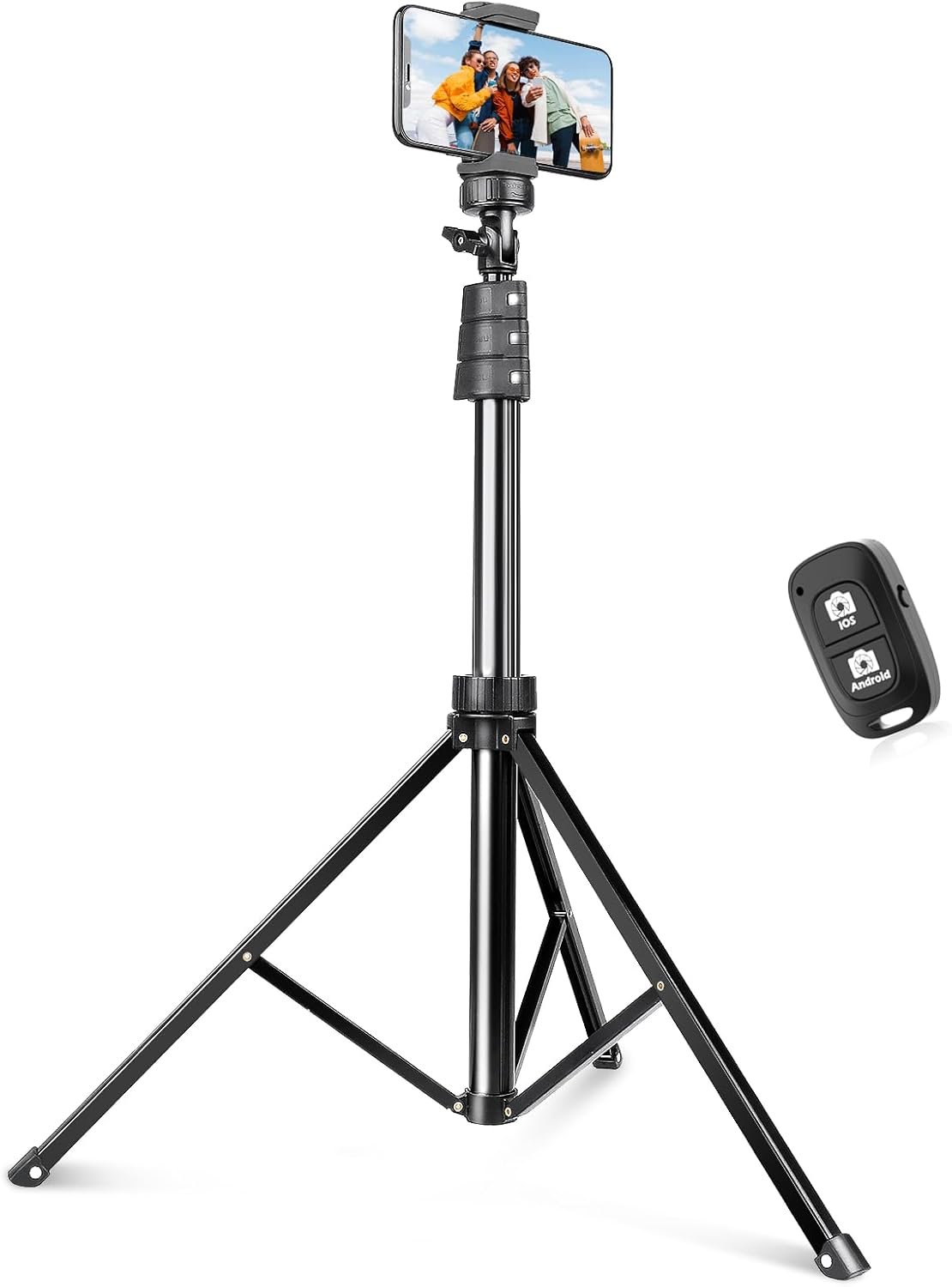 SENSYNE 72″ Phone Tripod, Extendable Cell Phone Tripod Stand, Selfie Stick with Wireless Remote and Phone Holder, Compatible with iPhone Android Phone, Camera