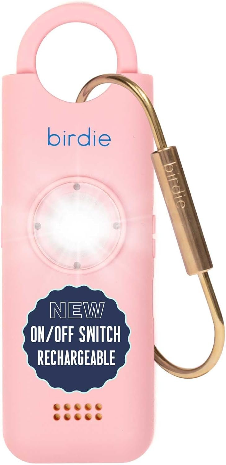She’s Birdie 3.0 New Version – The Original Personal Safety Alarm for Women by Women–Loud Siren, Flash Light and Rechargeable Battery in a Variety of Colors (Blossom Pink)