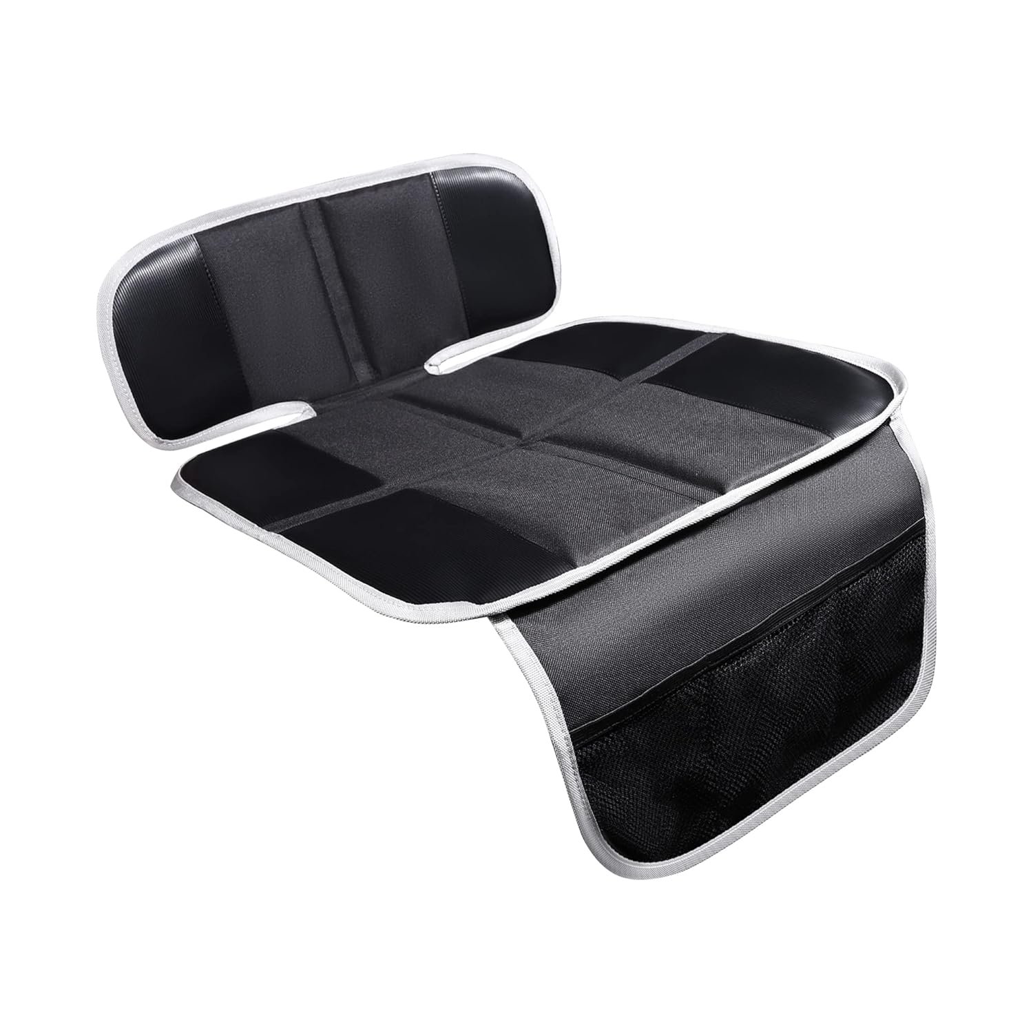 Car Seat Protector for Child Car Seat, Non-Slip Waterproof Car Seat Protector for Leather Seats with Thick Padding and Mesh Storage Pockets, Baby Seat Protectors Under Carseat