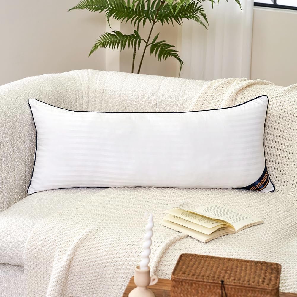 JOJOGOGO 14×36 Pillow Insert Long Lumbar Pillow Insert for Bed 1 Pack, 14 x 36 Decorative Body Pillow Synthetic Down Alternative Long Throw Pillow Inserts for Living Room Couch Bed Sofa