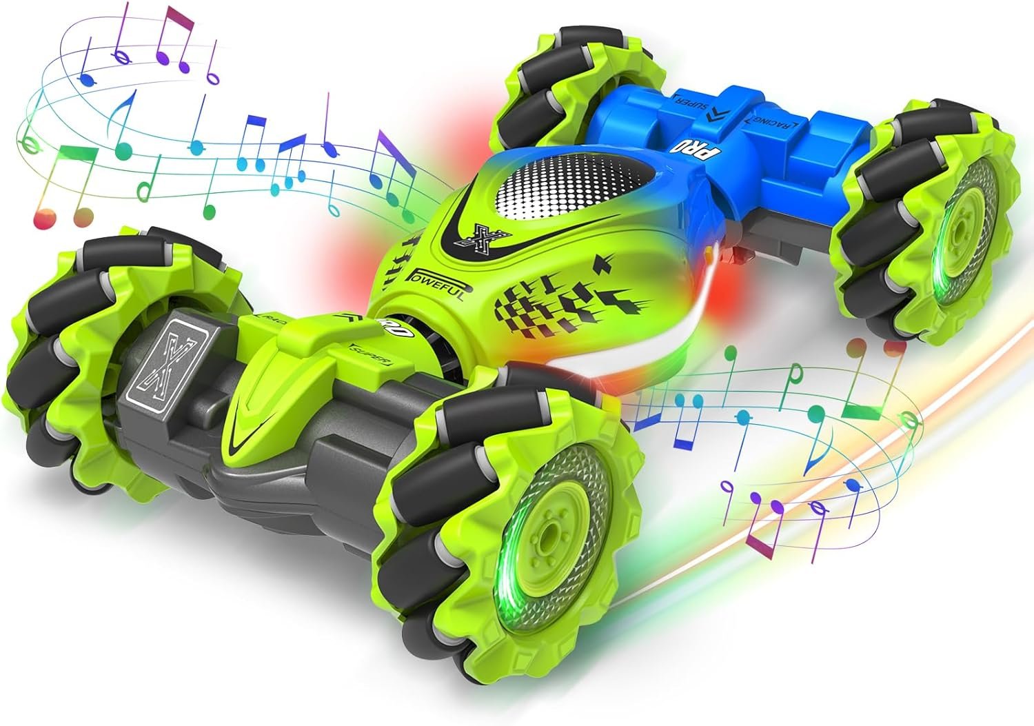 Gesture RC Car, 2.4GHz 4WD Gesture Sensing RC Stunt Car Toys for 6-12 Years Old Boys Girls, Hand Controlled Remote Drift Twist Offroad 360° Rotation with Lights Music for Birthday Gifts