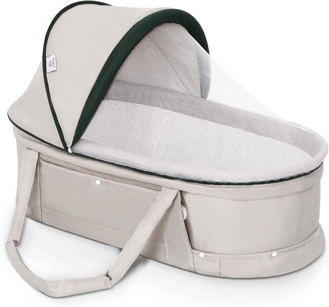 Baby Travel Bassinet Portable Bassinet with 2 in 1 Canopy for Newborn – Light Grey