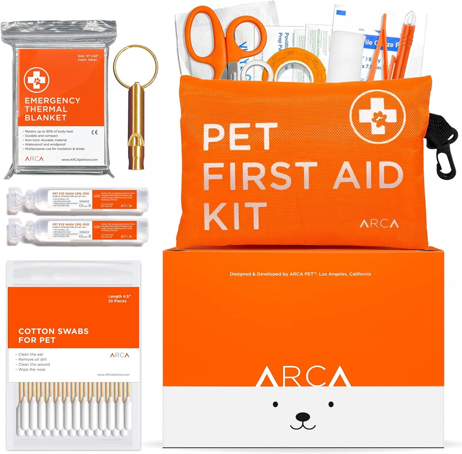 Dog First Aid Kit – Pet Emergency Kit – Water Resistant High Visibility Reflective First Aid Pouch Dog Camping Essentials for Hiking, Backpacking, Sports, Hunting