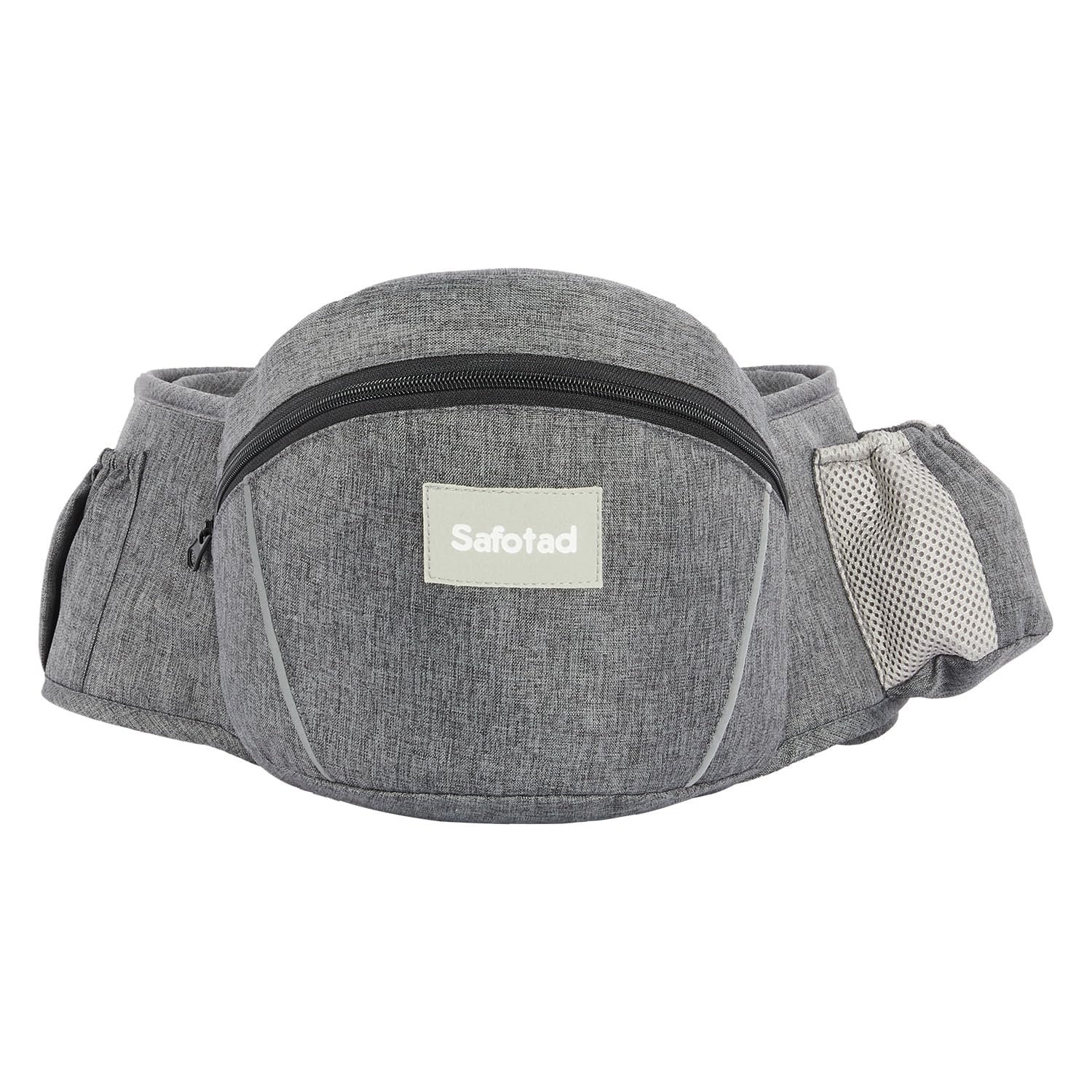 Baby Carrier with Hip Seat, Ergonomic Front Carrier for Newborns & Toddlers, Adjustable Waistband with Strong Support, Large Pocket Design, Grey