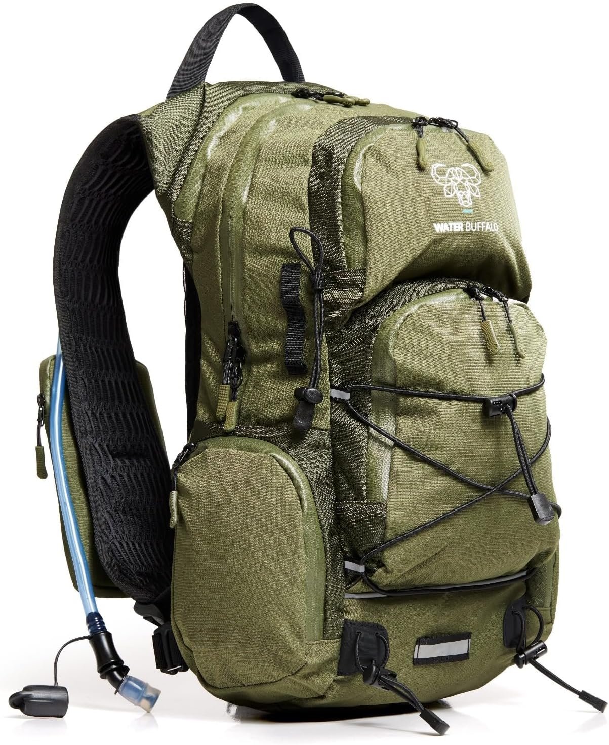 Water Buffalo Hydration Backpack – Sherpa 22L Hiking Backpack with Water Bladder – Water Backpack for Hiking with Waterproof Zippers, Phone & Pole Holders