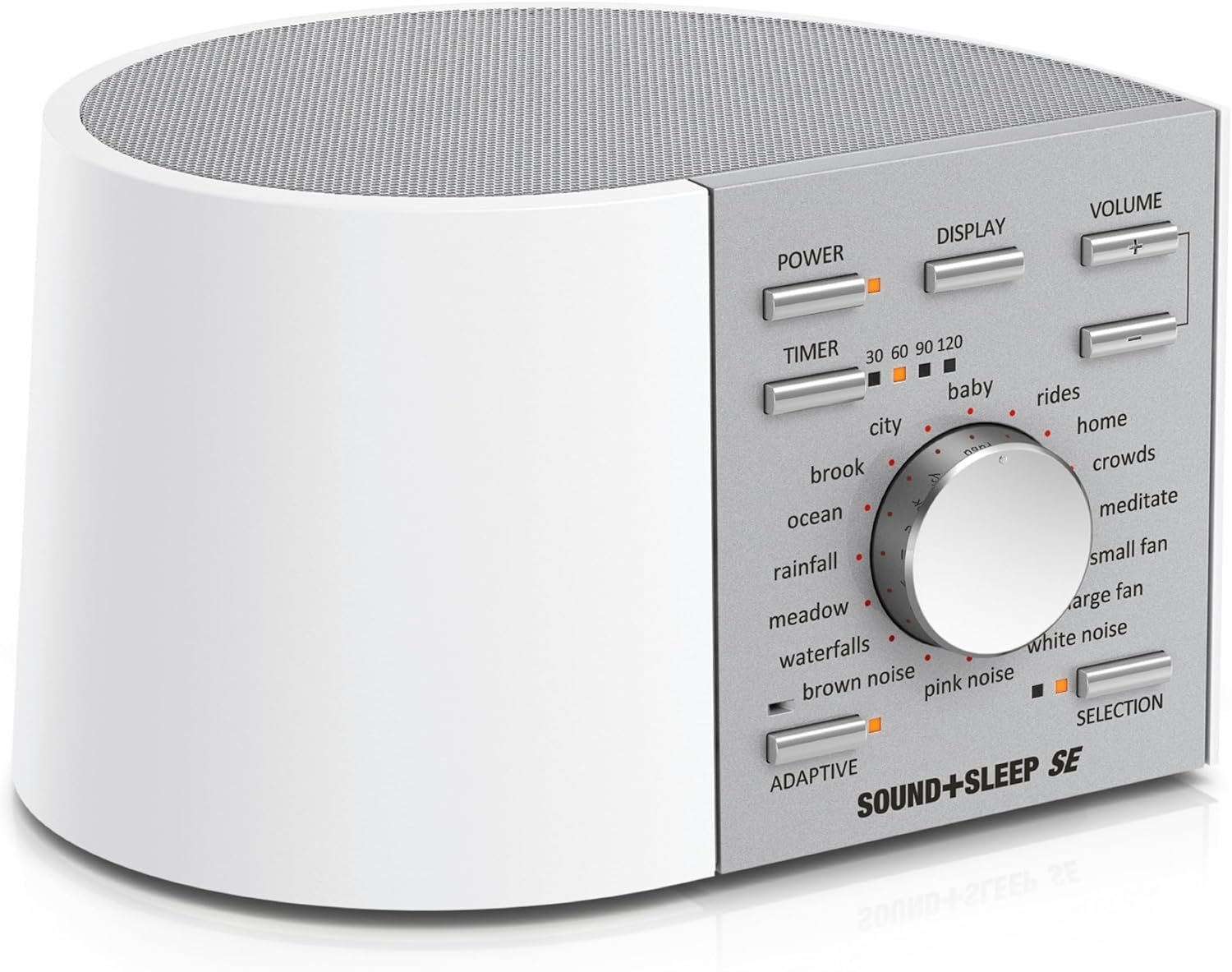 Adaptive Sound Technologies Sound + Sleep SE Noise Machine – White Noise Machine – Non-Looping Environmental/Nature Sounds for Sleep & Relaxation – with Timer & Headphone Jack – White/Silver