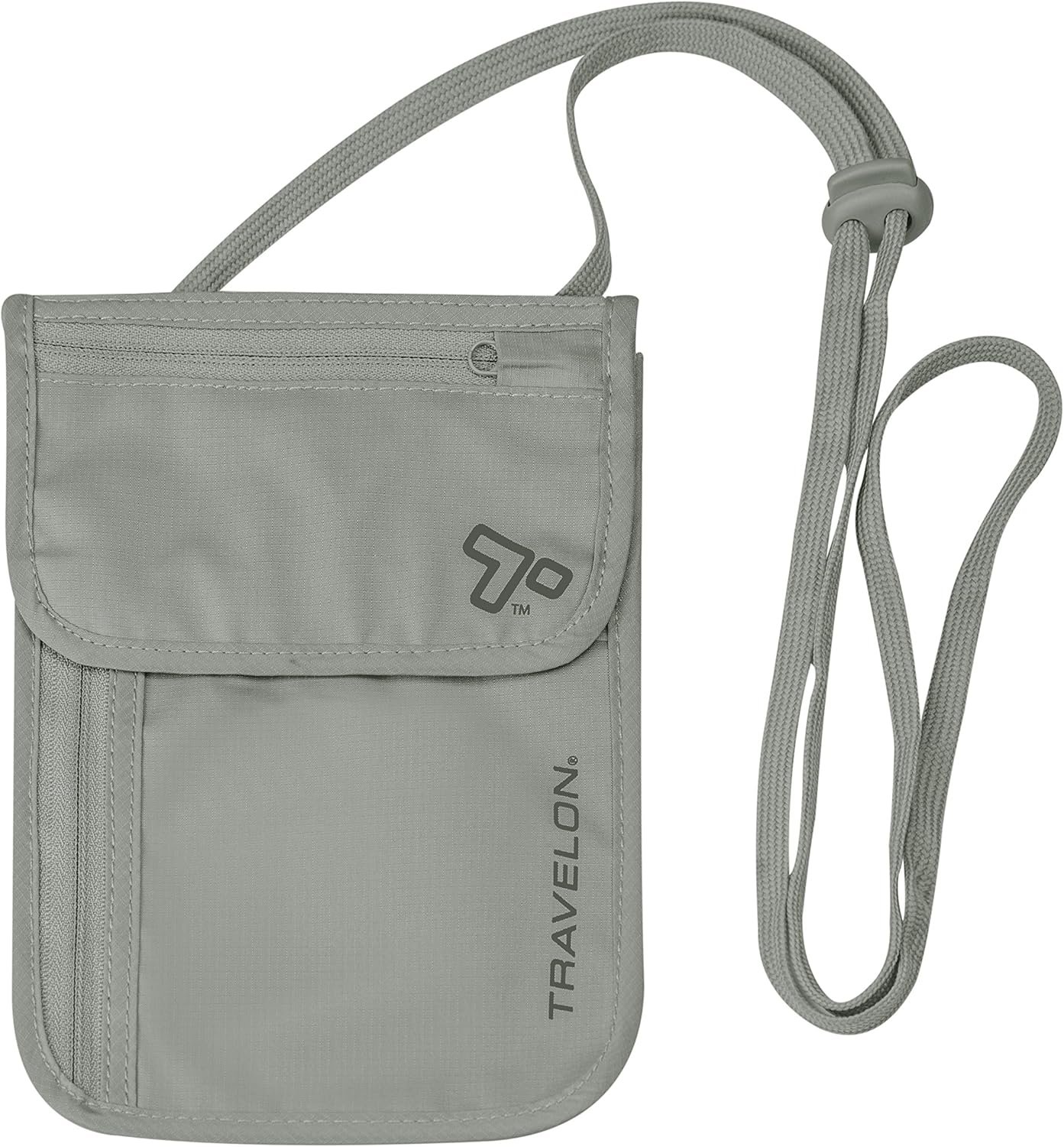 Travelon Rfid Blocking Undergarment Neck Pouch Travel Wallet, Gray, One Size