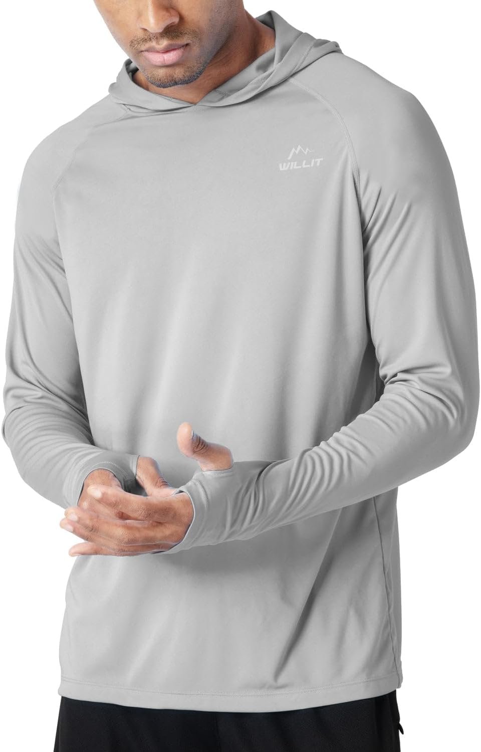 Willit Men’s Sun Shirts UPF 50+ Rash Guard Long Sleeve Sun Protection Hoodie SPF UV Fishing Lightweight Athletic Running