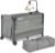JOYMOR Baby Bassinet, Pack and Play with Bassinet and Carry Bag, Convert to Bedside Sleeper with Wheels for Boys Girls (Gray)