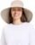 Solbari Women’s Ultra-Wide Cotton Linen Sun Hat UPF 50+, Packable, Adjustable with Ponytail Hole for Travel, Beach & Outdoors