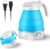 Portable Electric Travel Kettle, 600ml Collapsible Silicone Kettle with Temperature Adjustment Function for Camping, Hotels and Travel (BLUE)