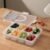 Snackle Box Container,8 Compartment Divided Serving Tray with Lid and Handle,6 Fruit Forks,Dishwasher Safe, BPA-Free,reusable snack containers with lids for Fruits,Nuts,Candy,Party,Picnic