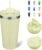 BJPKPK 18oz Insulated Tumbler With lid And Straw Stainless Steel Tumblers Travel Coffee Mug Reusable Thermal Cup,Macaron Green