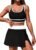 Women’s High Waisted Bikini Sets Tummy Control Swim Skirt Two Piece Swim Suit Tummy Control Color Block Bathing Suit