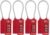 TSA Lock Security 3 Digit Combination Suitcase Luggage Bag Code Lock Padlock (Red 4-Pack)