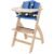 Abiie Beyond Junior Wooden High Chair with Tray – Adjustable and Convertible High Chair for Babies and Toddlers – 6 Months to 250 Lb – Water Resistant – Natural Wood/Blueberry Cushion