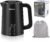 650ml Small Travel Electric Kettle 800W,6 Temperature Control Smart Teapot,Dual Voltage 110-240V Hot Water Boiler,12H Keep Warm,304 Stainless Steel Portable Mini Tea Kettle (Black)