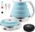 Ultrathin Upgraded Food Grade Silicone Travel Foldable Electric Kettle Boil Dry Protection Portable with Dual Voltage and Separable Power Cord,555ML 110-220V US Plug