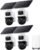 eufy Security eufyCam S4 4-Cam Kit, Solar Security Camera Wireless Outdoor, Triple Lens Bullet-PTZ Cam, 4K UHD, 360° Pan and Tilt, Auto Track, 8× Hybrid Zoom, Color Night Vision, Expandable Storage