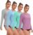 4 Pack Rash Guard for Women UPF 50+ SPF UV Sun Protection Long Sleeve Swim Shirt Workout Hiking Tops
