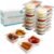 Reusable Snack Containers with Lids 20Pcs, Portion control containers, Snack Pack Containers,2 Double Compartment Snack Containers for Kids On the Go Meals, Camping Condiment Snack Tray Prep
