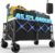 45.5″ L Kitsure Collapsible Wagon – Heavy Duty Foldable Wagon with 440lbs Capacity, Adjustable Handle, Shopping Cart with Wheels for Camping, Groceries, Black, 45.5″ x 24.0″ x 38.0″