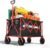 EchoSmile Collapsible Foldable Wagon Cart with 350lbs Weight Capacity, Heavy Duty Folding Utility Sport Wagon with Removeble Wheels for Camping,Grocery,Garden,Beach,Black&Red