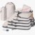 CherryNow Compression Packing Cubes, 7 Set Packing Cubes for Travel Women, Travel Essentials for Backpack, Beige