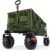 Timber Ridge 51.2” Extended Collapsible Wagon Cart with Brakes and Cargo Net, Heavy Duty Foldable Utility Wagon with Adjustable Handle, 400L Capacity Portable Cart for Camping Sports Shopping