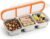 Juome Stainless Steel Snack Containers, Reusable 3 Compartment Snack Containers with Lids for Kids, Divided Food Storage Containers Condiment Box Sauce Cups for School, Travel, Home