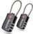 GIVERARE 2 PCS TSA Approved Luggage Locks, Combination Travel Cable Lock, Re-settable 3-Digit Padlocks with Alloy Body, Keyless Travel Sentry Accepted Padlock for Gym Locker, Golf Bag Case-Black