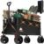 Collapsible Wagon Cart with Wheels Foldable – Folding Utility Heavy Duty Wagons Carts for Grocery Sports Garden Shopping Camping Wheelbarrows (Black200L)