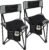 REDCAMP 2 Pack Tripod Camping Chairs Folding Lightweight, Portable 3 Legged Tripod Stool Seat with Backrest, Small Golf Chair Compact for Adults Fishing Hunting, Black