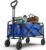 Lifetime Home Collapsible Foldable Heavy Duty Utility Wagon Cart with Larger Capacity – Perfect for Shopping, Sports Events, Grocery, Moving, Camping, Laundry, Beach – Blue