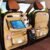 2 Pack Leather Car Backseat Organizer with Foldable Table Tray, Multi-Pocket PU Leather Backseat Organizer, Car Seat Back Storage Organizer with Tablet Holder, Car Kick Mats Seat Back Protector