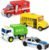 JOYIN 4 Pcs 7″ Long Vehicle Toy Set, Toddlers Cars with Lights and Siren Sound, Including Play Police Car, School Bus, Garbage Truck, Ambulance, Birthday Christmas Party Gifts Toys for Boys 3-5